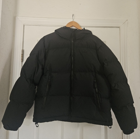 Lacoste Other - Lacoste Black Down Winter Hooded Puffer Jacket